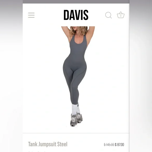NWOT Davis Active Tank Jumpsuit - Steel - Picture 2 of 6